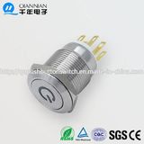 Qn19-E4 19mm Character Illuminated Type Momentary|Latching Flat Head Pin Terminal Metal Push Button Switch